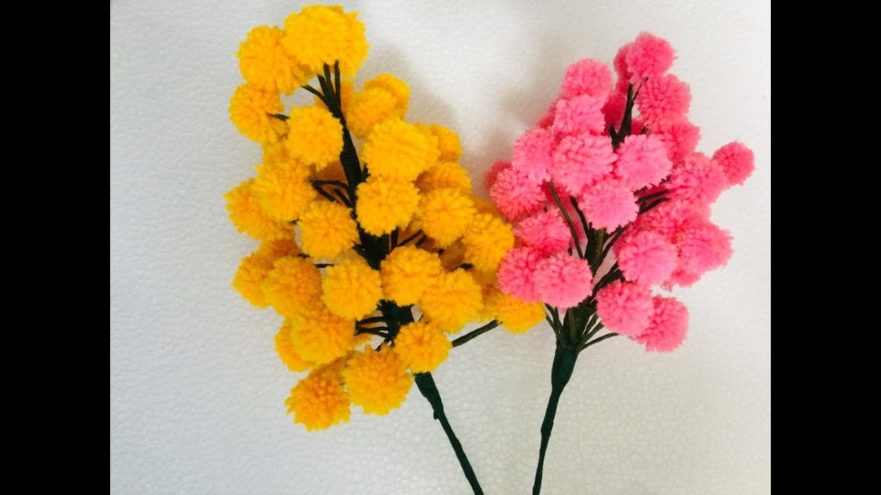 DIY | How To Make Mimosa Flowers With Wool | Woolen Craft Idea | *Easy & Simple*