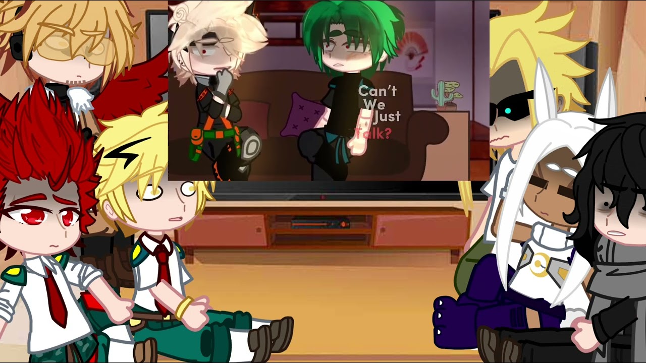 Some MHA characters react to parts 1-4 || V! Deku T! Bakugou || MHA/BNHA || THANK YOU FOR 5k!!! ❤️