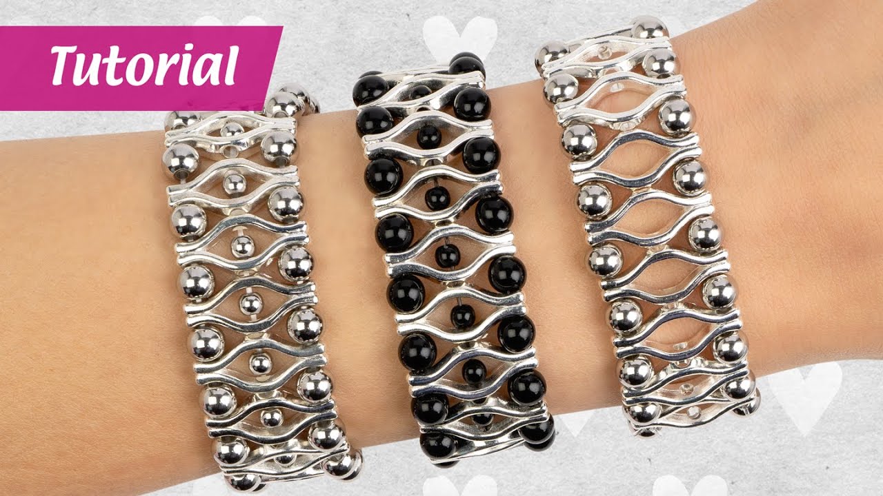 Armband mit Perlenrahmen - Einfache F&auml;delanleitung