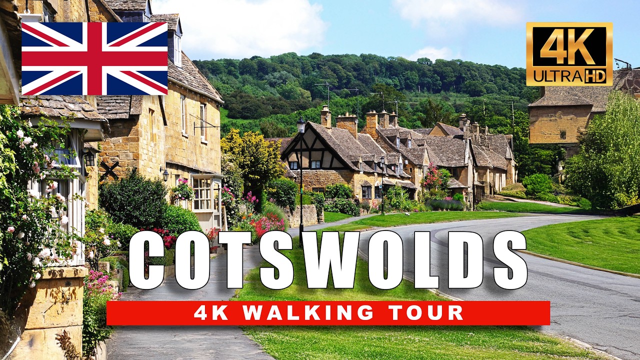 Bourton-on-the-Water Relaxing 4K Walking Tour | Cotswolds in Summer