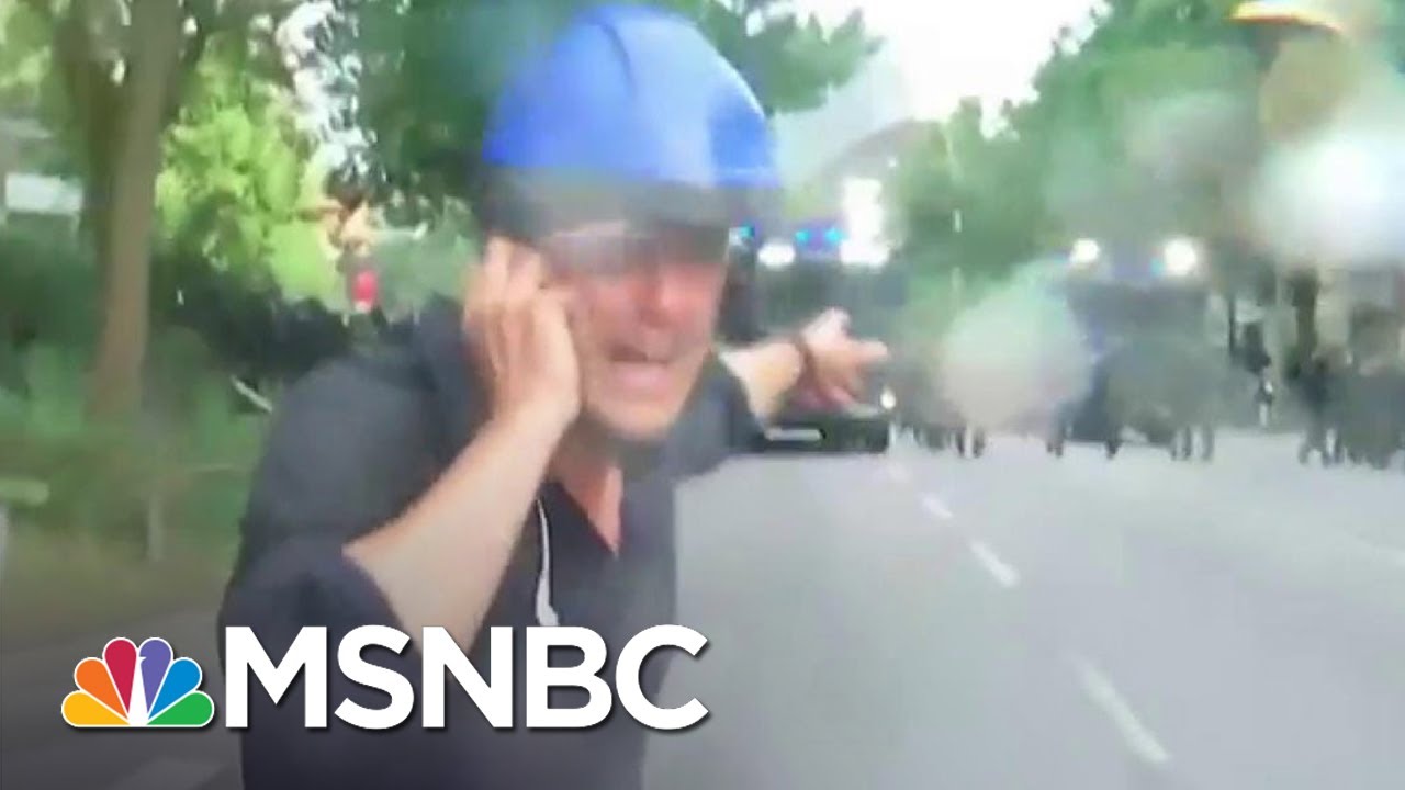 NBC's Kier Simmons Takes Police Water Cannon Fire at G-20 Protest | MSNBC