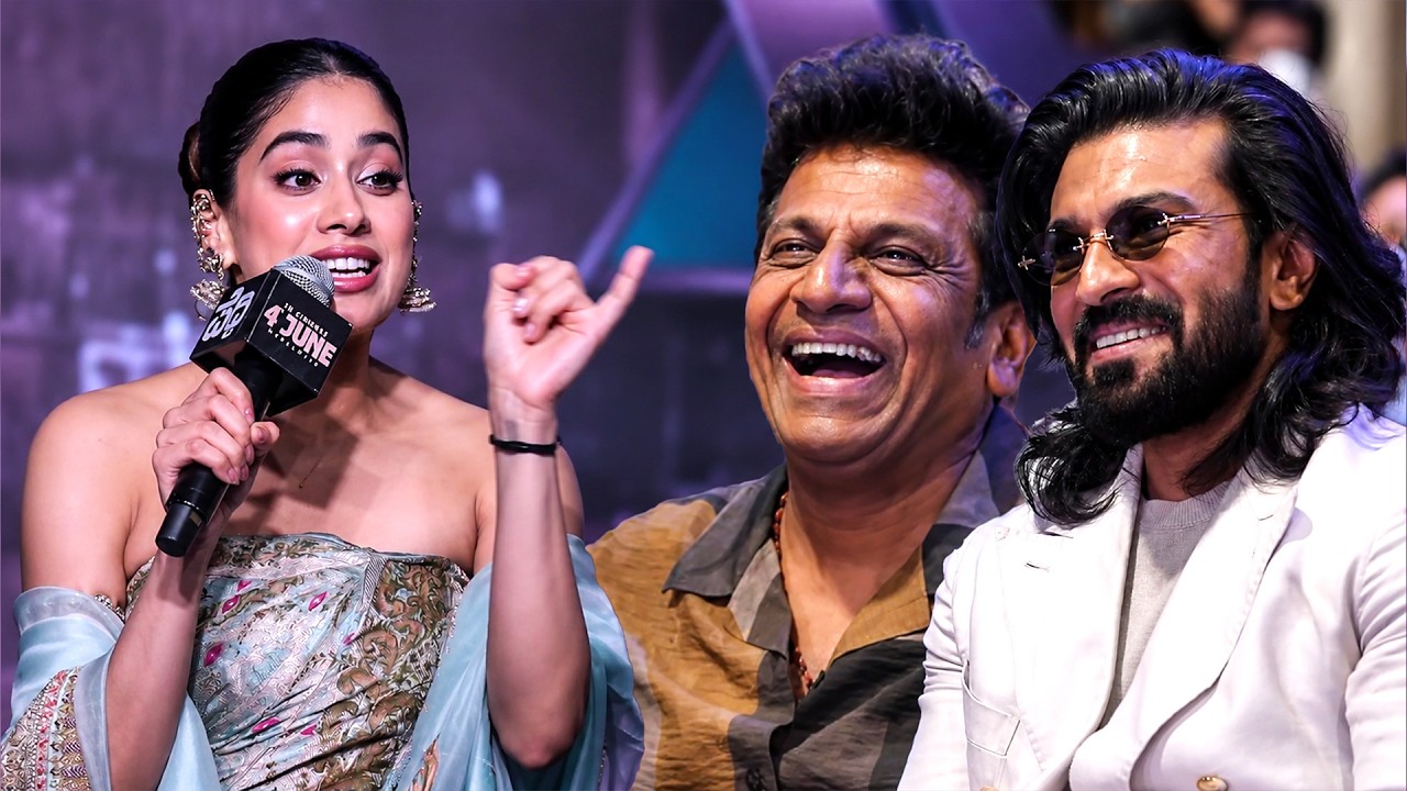 Janhvi Kapoor's Kannada Speech | Ram Charan, Shivarajkumar | PEDDI Bangalore Press Meet