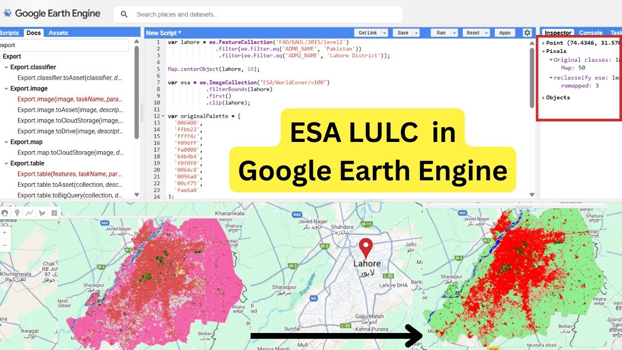 ESA LULC в Google Earth Engine (GEE) | Пошаговое руководство для начинающих