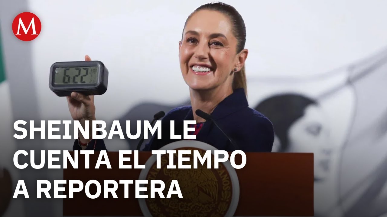Sheinbaum le saca el reloj a reportera en plena Mañanera del Pueblo tras alargarse en su pregunta