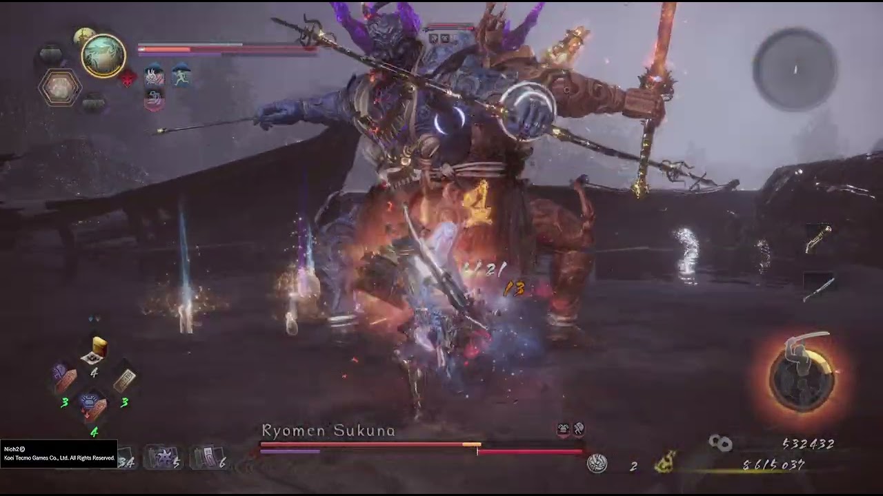 Nioh 2 Vs Saito Toshimitsu And Ryomen Sukuna Boss fight DLC