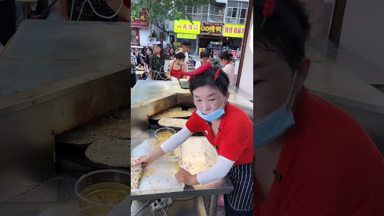 The baking process and sale of dried preserved vegetable flatbread