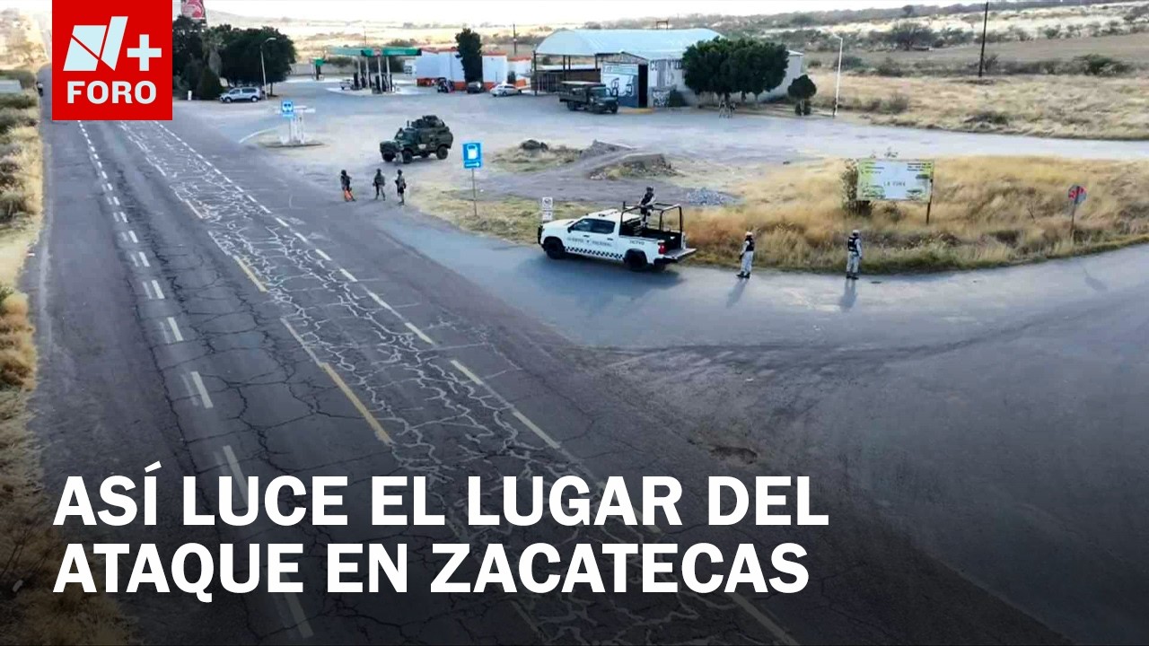 Así quedó el lugar de la balacera cerca del rancho de los Aguilar en Zacatecas