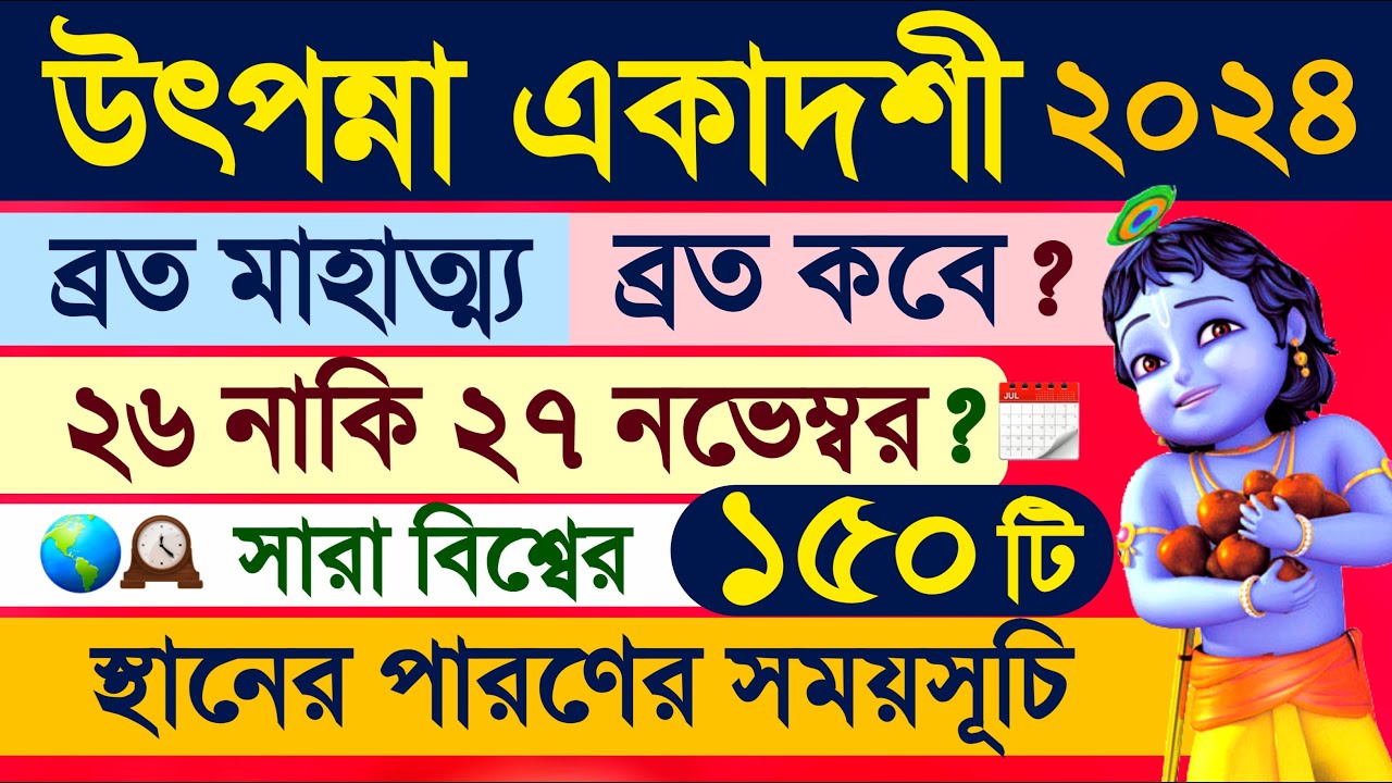 Utpanna Ekadashi Vrat Mahatmya Katha 2024 including Parana Time