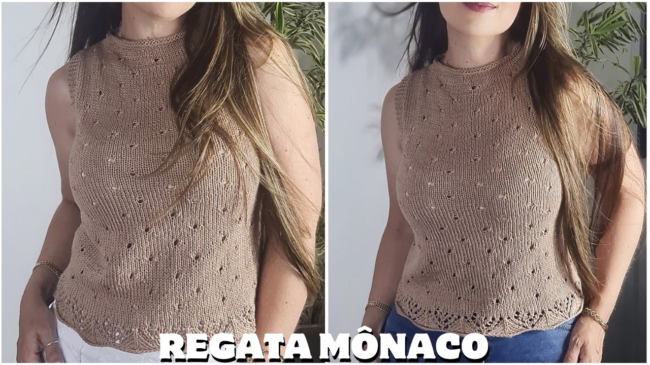 REGATA MÔNACO – Tricô sem costura, elegante e perfeita para o verão! 🧶☀️