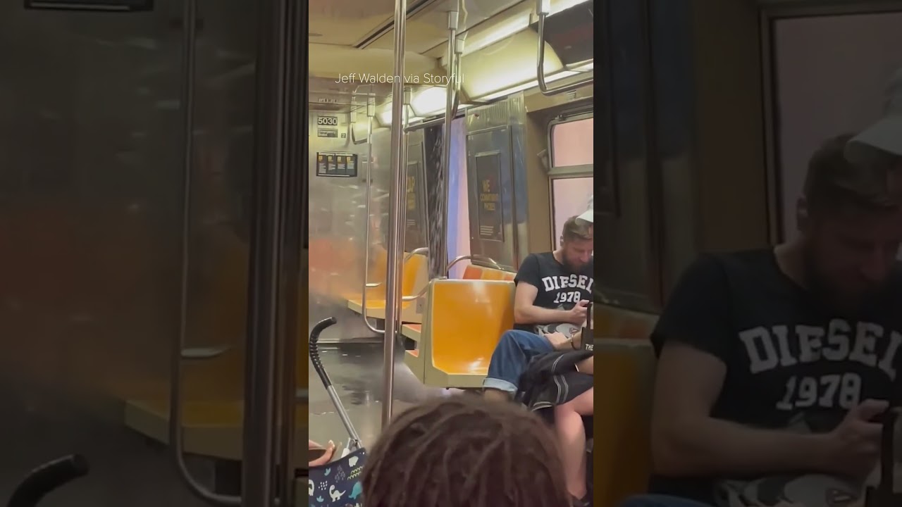 Heavy rain caused flooding on some of NYC&rsquo;s subway trains Tuesday afternoon. #subway #flooding #nyc