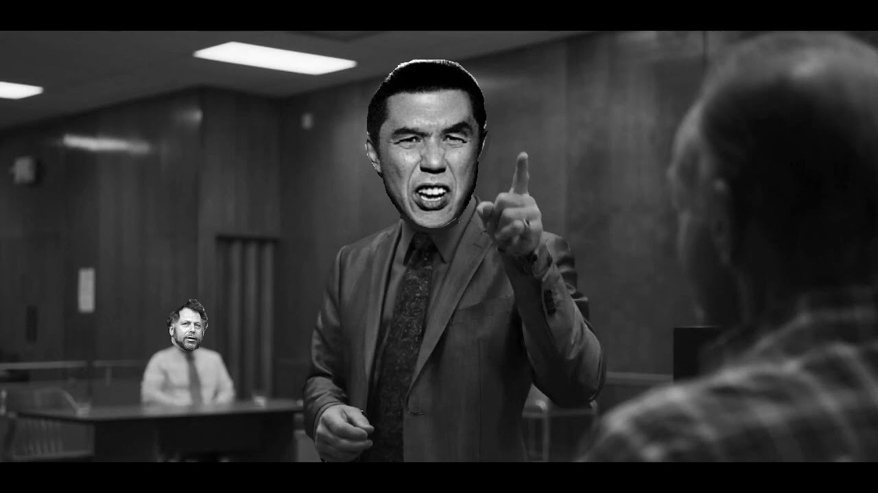 Dracula Gottfried defends Al Goldstein in court.