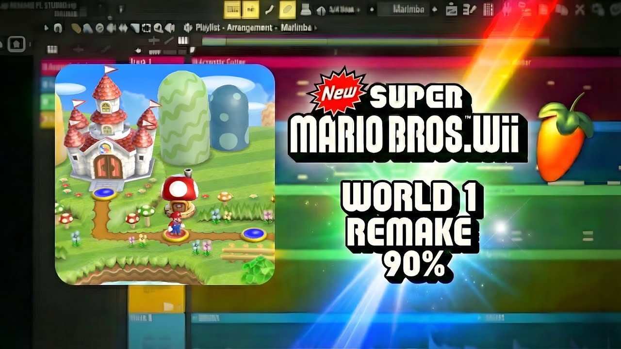 [ FLP ] New Super Mario Bros. Wii - World 1 Map REMAKE FL STUDIO