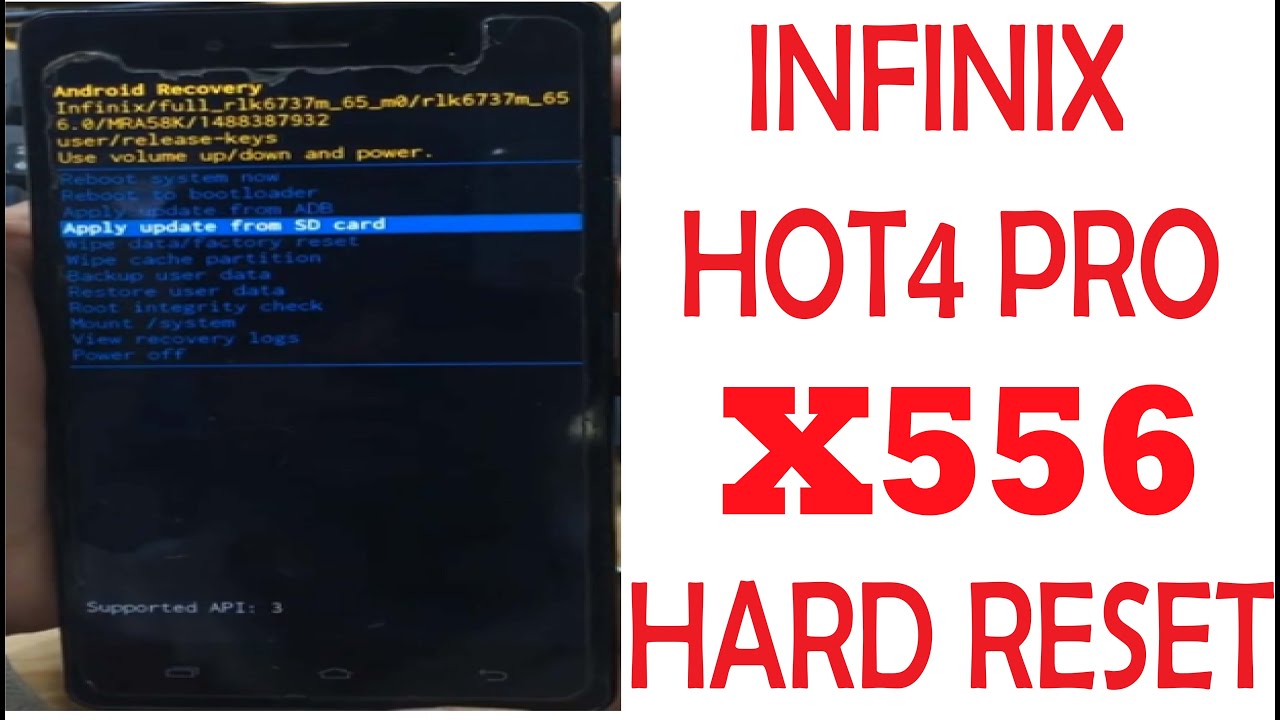 infinix hot 4 pro hard reset x556