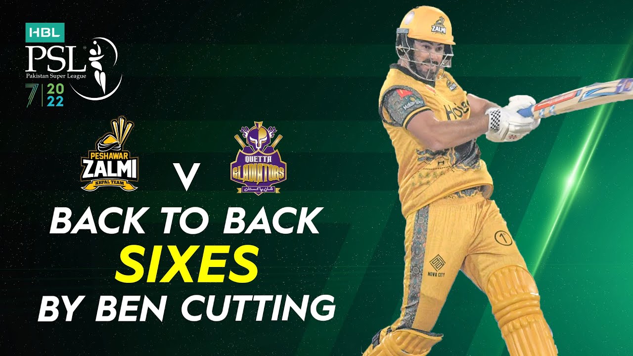 Back to Back Sixes By Ben Cutting | Peshawar vs Quetta | Match 22 | HBL PSL 7 | ML2T