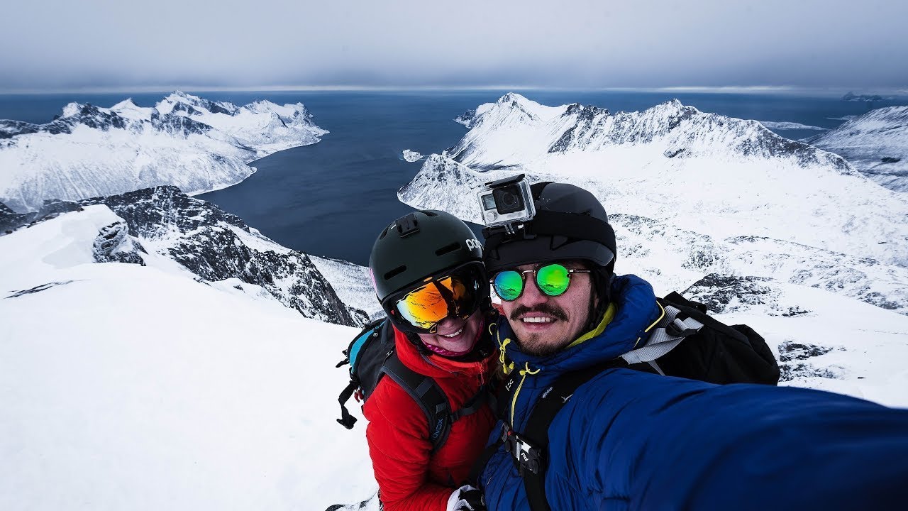 Ski touring in Senja Norway, on Hesten, Grytetippen, Keipen, Litjemoa, Krokelvtinden