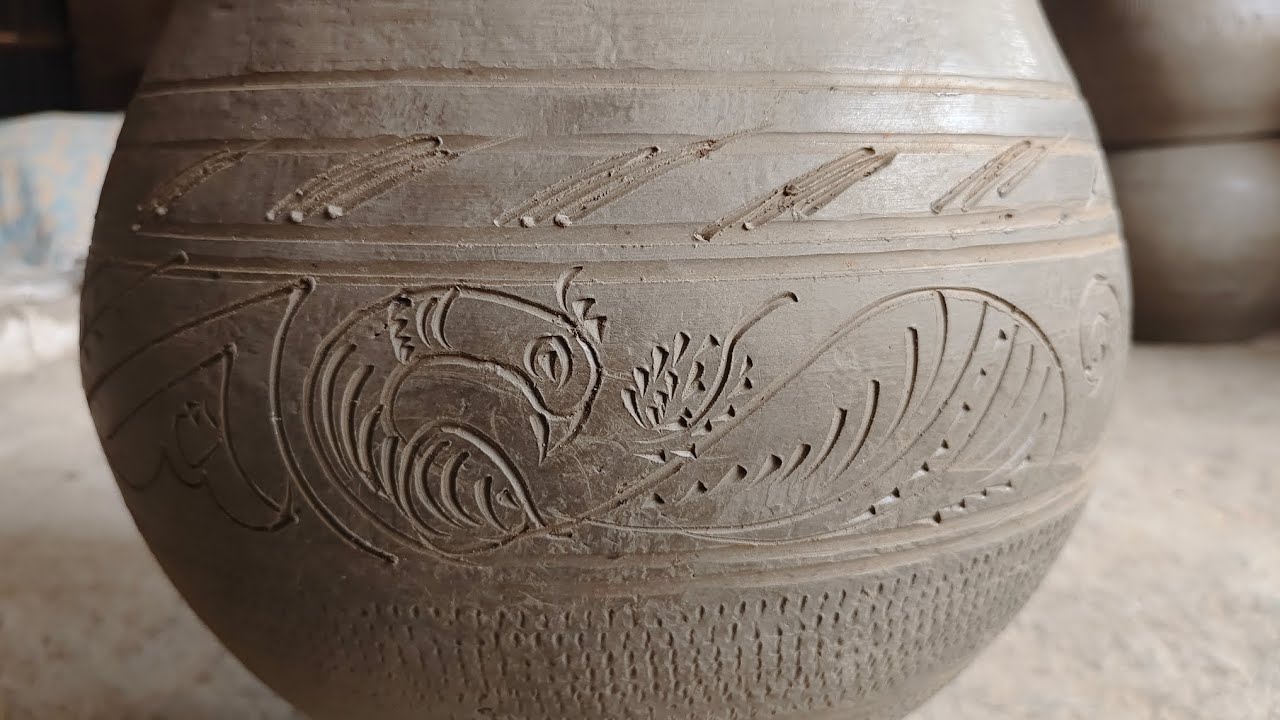 TRADITIONAL INDIAN TABLA CLAY BAYA DESIGNING 