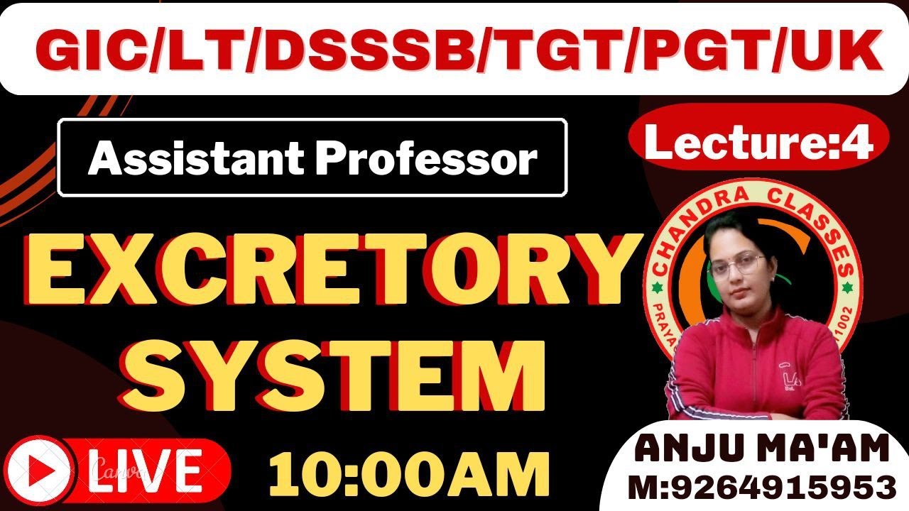 LECTURE 4 || EXCRETORY SYSTEM || BY ANJU MAM
