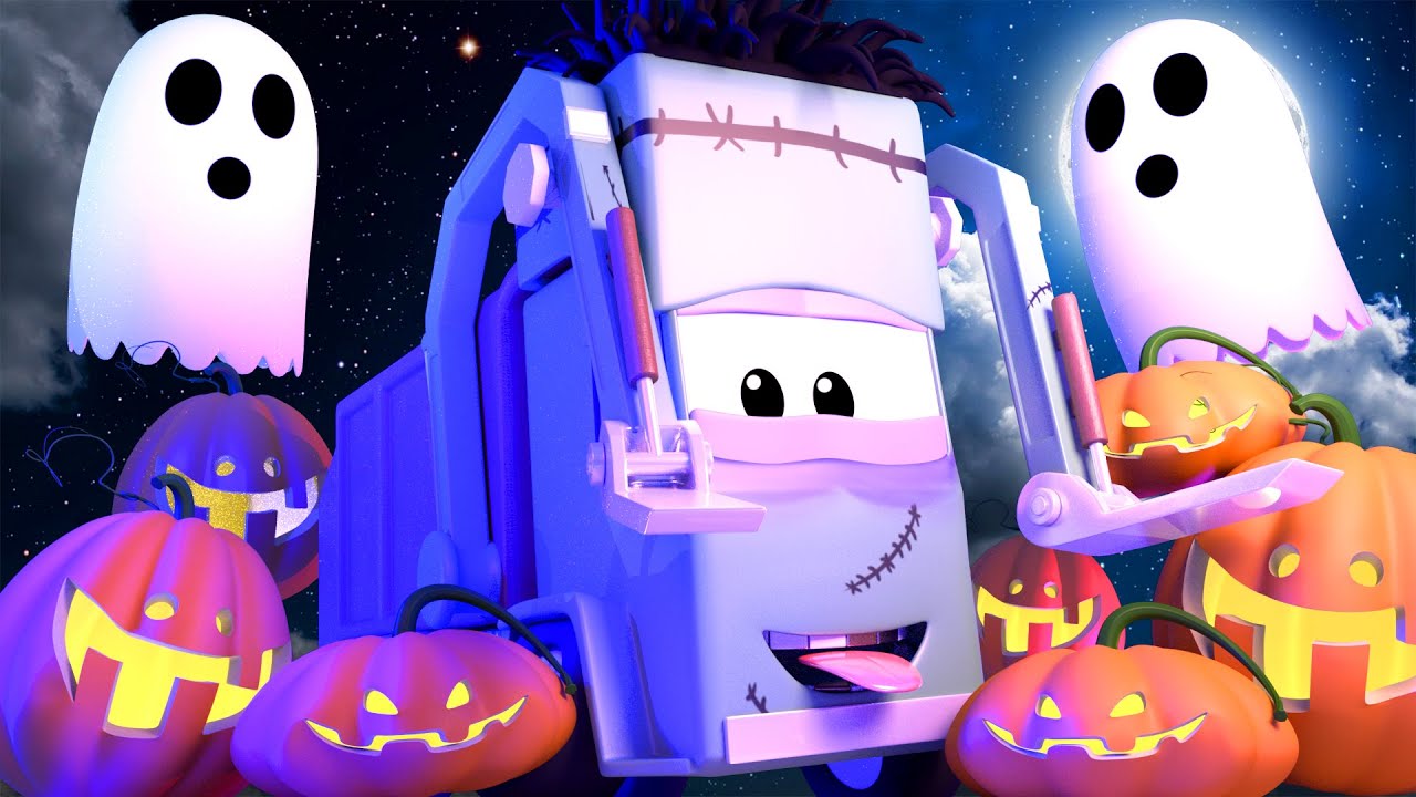 HALLOWEEN - Tom's Car Wash and the THE GHOST TRAIN - Trucks cartoons