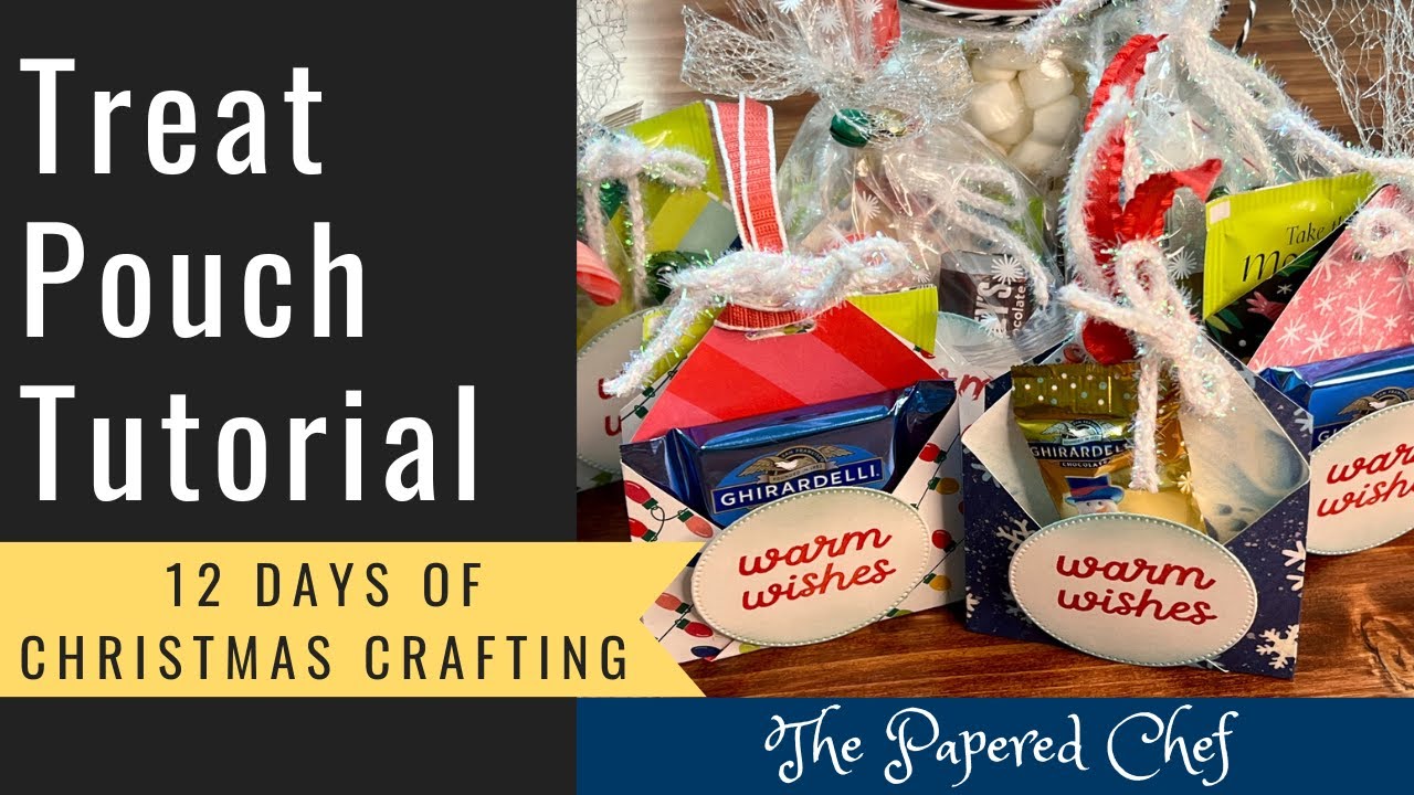12 Days of Christmas Crafts - Treat Holder -  Stocking Stuffer - Double-Fold Treat Pouch Tutorial
