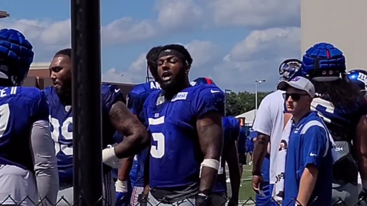 Kayvon Thibodeaux declines a donut at practice. New York Giants training camp 2022