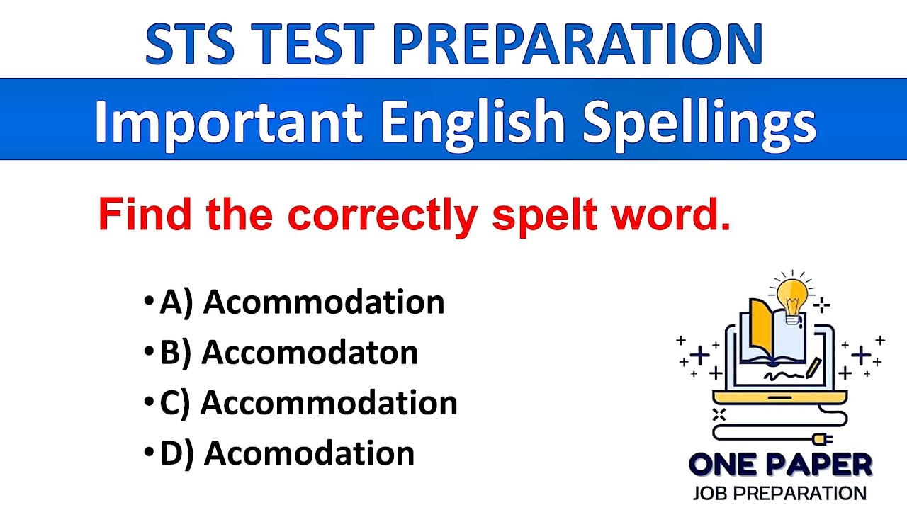 Correct Spellings | STS Test Preparation | English MCQs