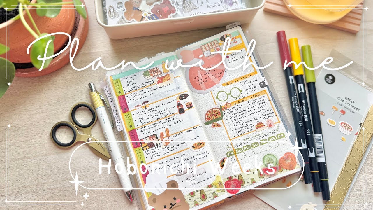 Plan with me/Hobonichi Weeks #hobonichiweeks #planwithme #planning #journaling #cutestickers tickers