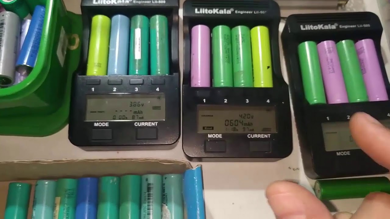 Carregamento e teste de células de lítio 18650 (baterias de notebook) apenas com o liitokala!!