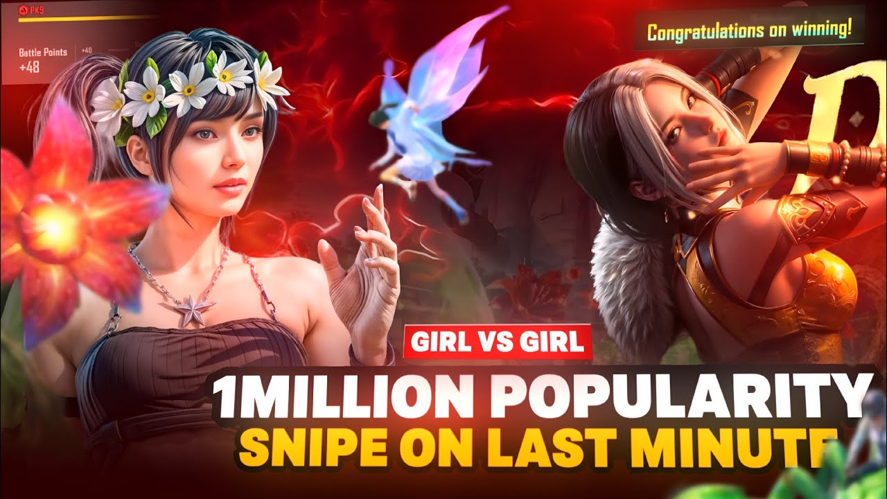 🌎1 MILLION POPULARITY SNIPE ON LAST MINUTE 😈  | GIRL VS GIRL 🌷🥰 |#theamitgaming #popularitybattle 
