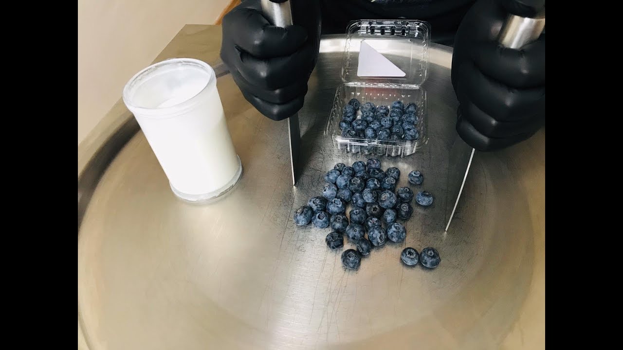ASMR - Blueberry Ice Cream Rolls | Satisfying Video with Tingles and Tapping