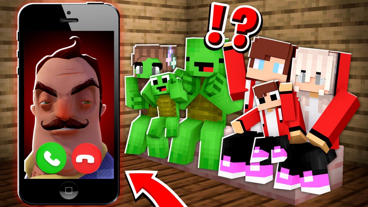 Why HELLO NEIGHBOR Called JJ and Mikey Family at Night in Minecraft! - Maizen