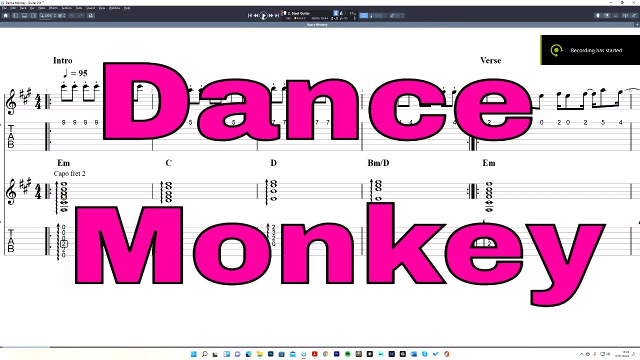 Tones and I, Dance Monkey - INTERACTIVE GUITAR TABS