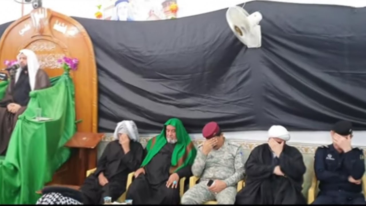 تعزية شيخ مالك شيخ لطيف فرج الله بمأتم المرحوم الشيخ اعلى الله مقامه في حسينية الغدير منطقة الحمّاد