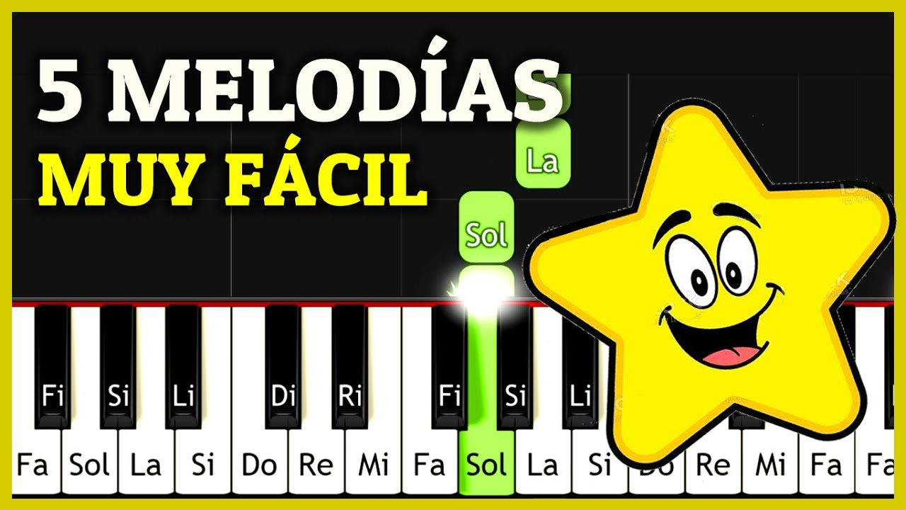 5 ЛЕГКИХ ПЕСЕН для фортепиано. Учебник (Synthesia)