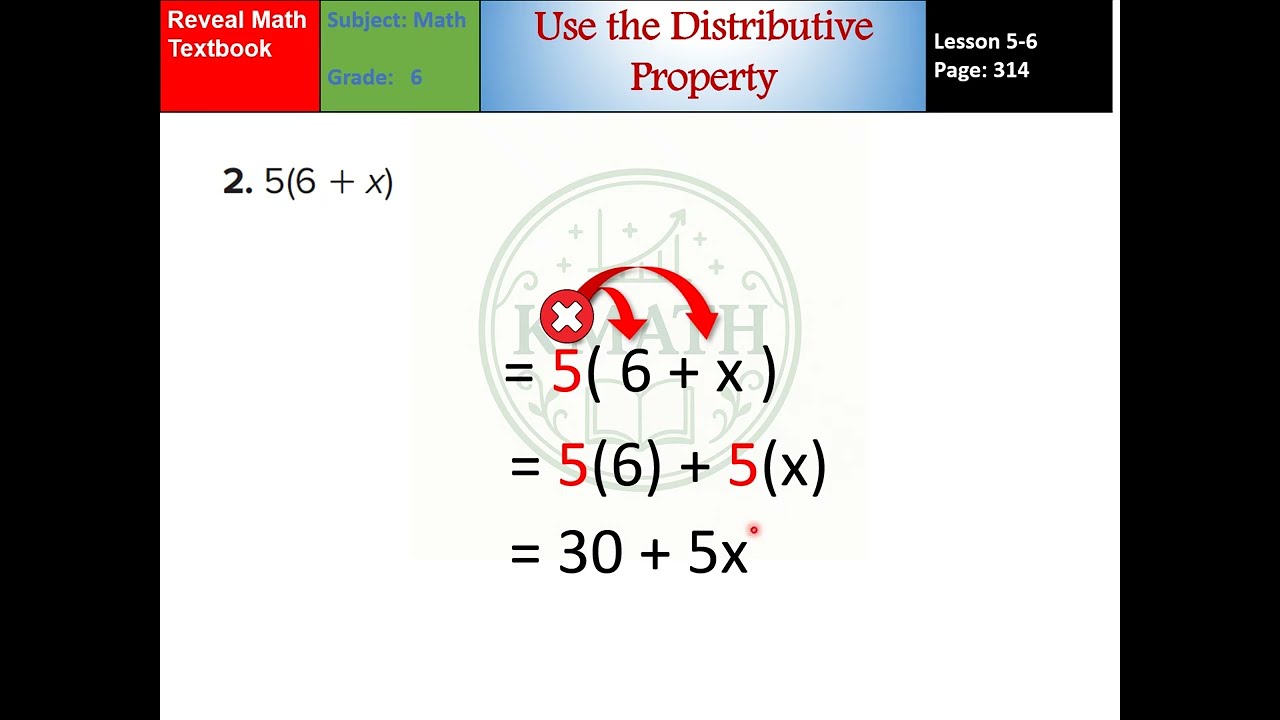 Grade 6 Lesson 5-6 Use The Distributive Property