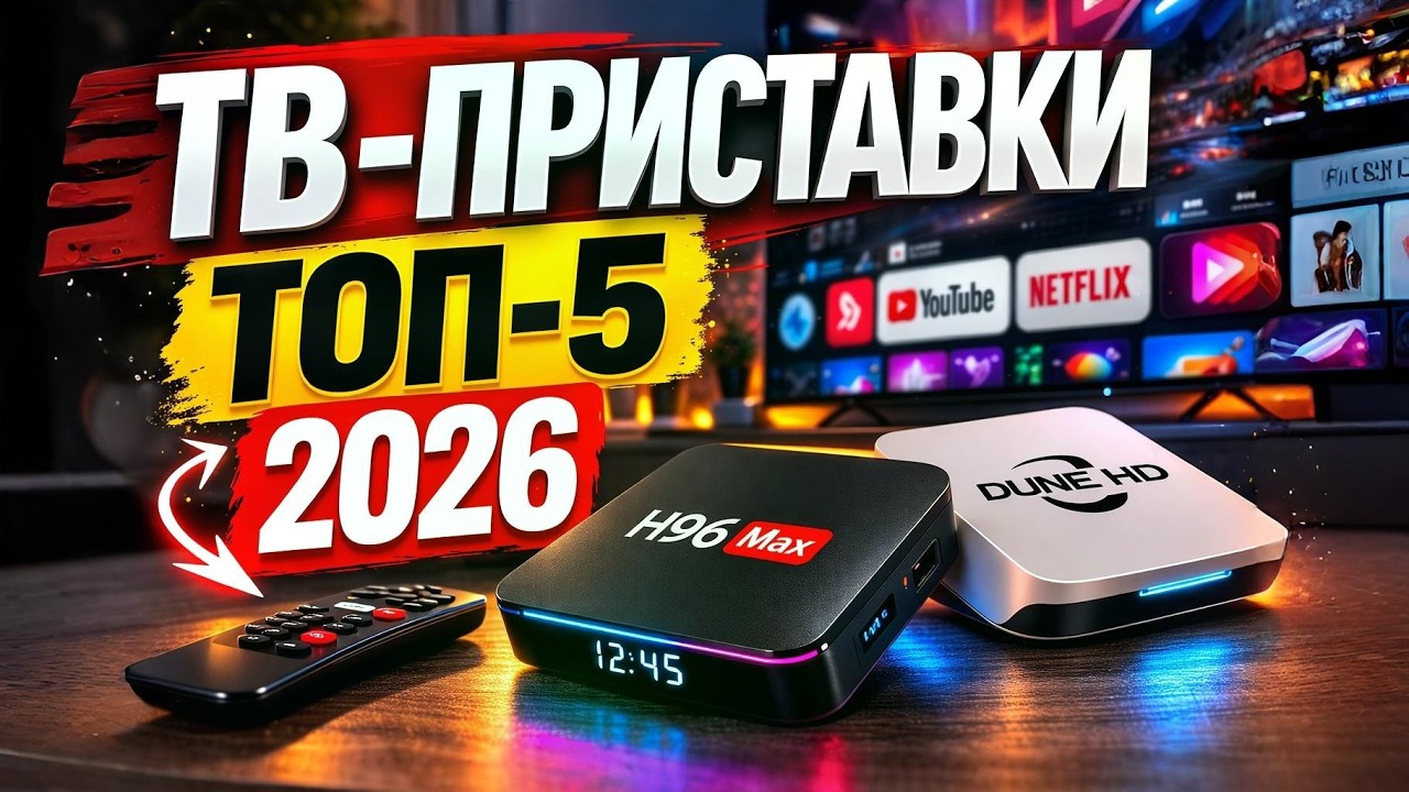 ТВ-приставки ТОП-5 2026🔥Найкращі ТВ бокси, медіаплеєри Android TV для IPTV, 4K, YouTube і стримінгу