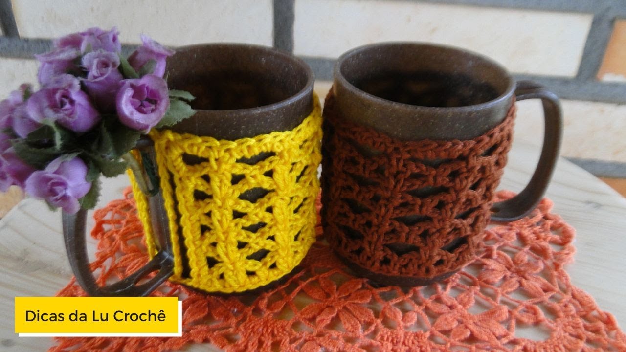🌟Capinha de Crochê para Caneca ou Xícara com Ponto Fantasia Diferente