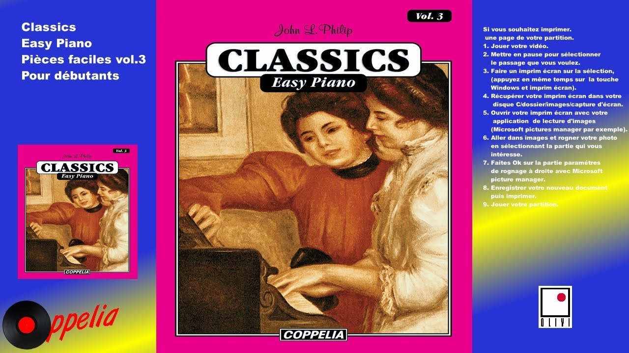 PARTITION MUSICALE - M&Eacute;THODE DE PIANO CLASSIQUE POUR D&Eacute;BUTANTS  VOL.3 -   COPPELIA OLIVI