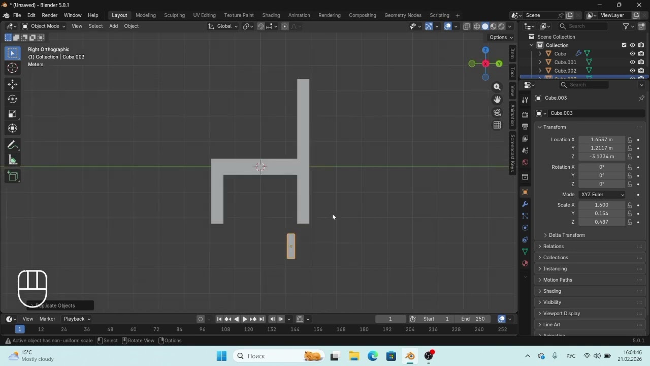 “Stul 3D Modeli | Blendr Full Tutorial 3-dars