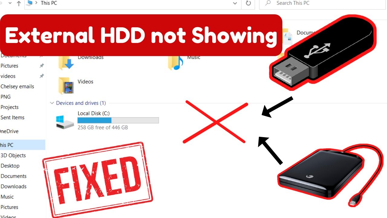 Внешний жесткий диск / USB не отображается в проводнике Windows 10 / Windows 11