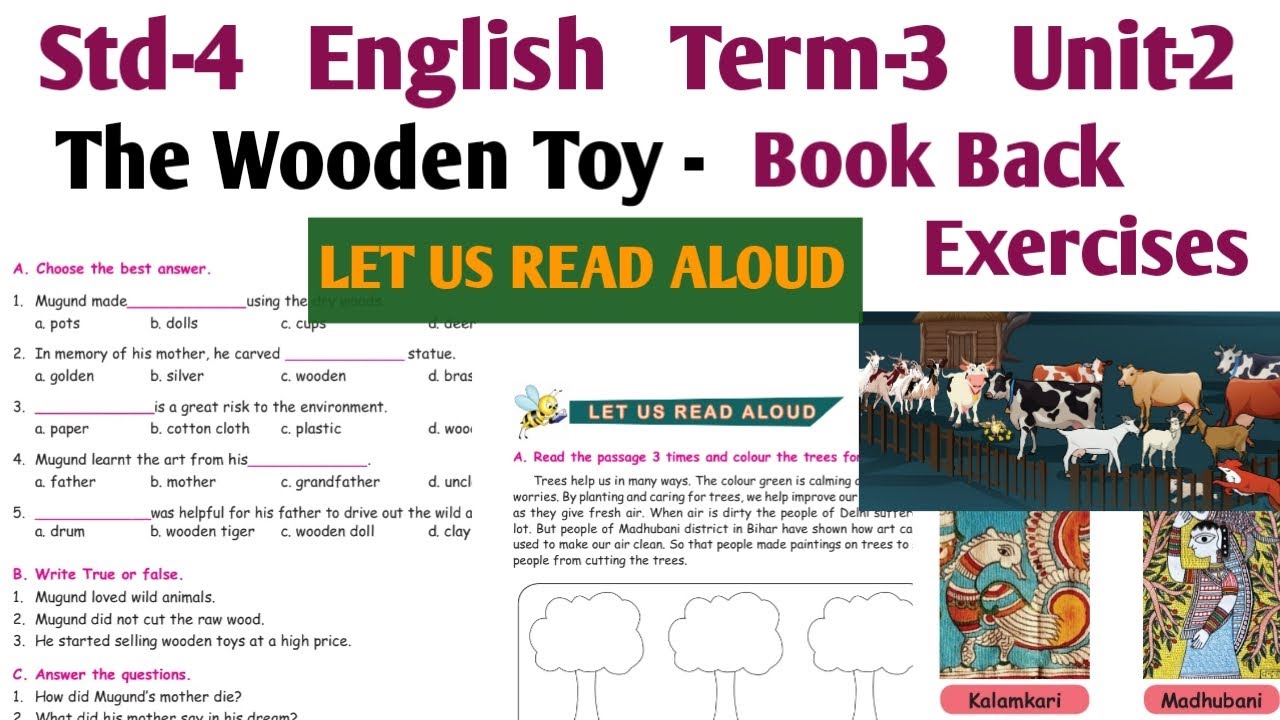The Wooden Toy Book Back Exercises | 4th Std English Term 3 unit 2 | Let us read aloud