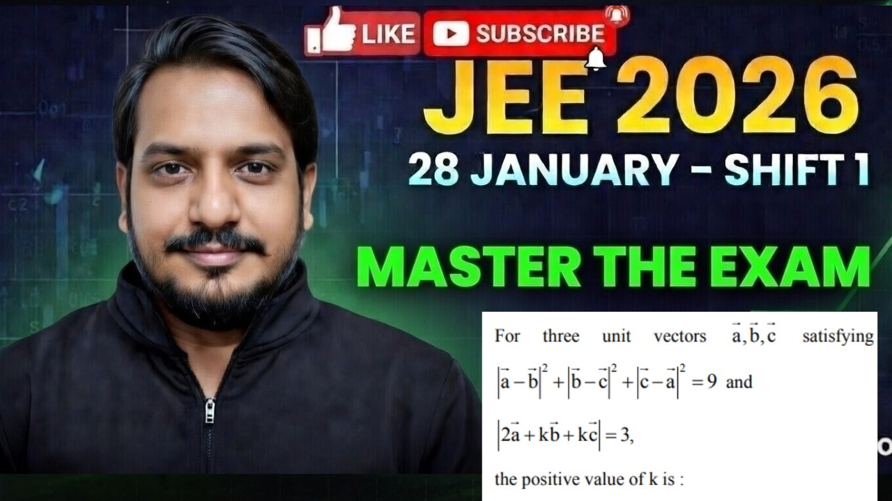 28 JANUARY SHIFT 1 2026 VECTOR For three unit vectorsa,b,c satisfying2 2 2a b b c c a 9      