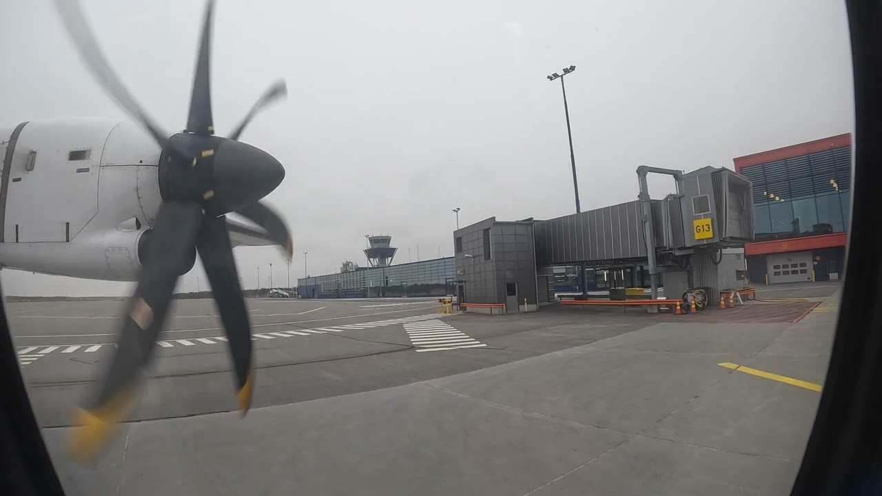 Finnair ATR 72 500 Boarding, start-up, taxi and take off Oulu Airport (OUL)