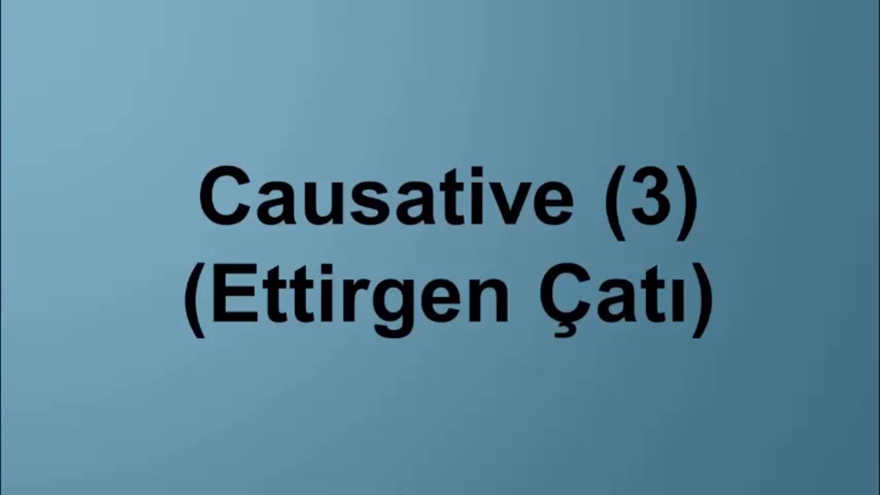 Causative 3 (Ettirgen Çatı)