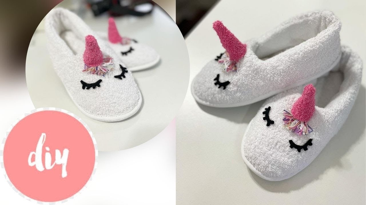 CÓMO HACER PANTUFLAS DE UNICORNIO 🦄