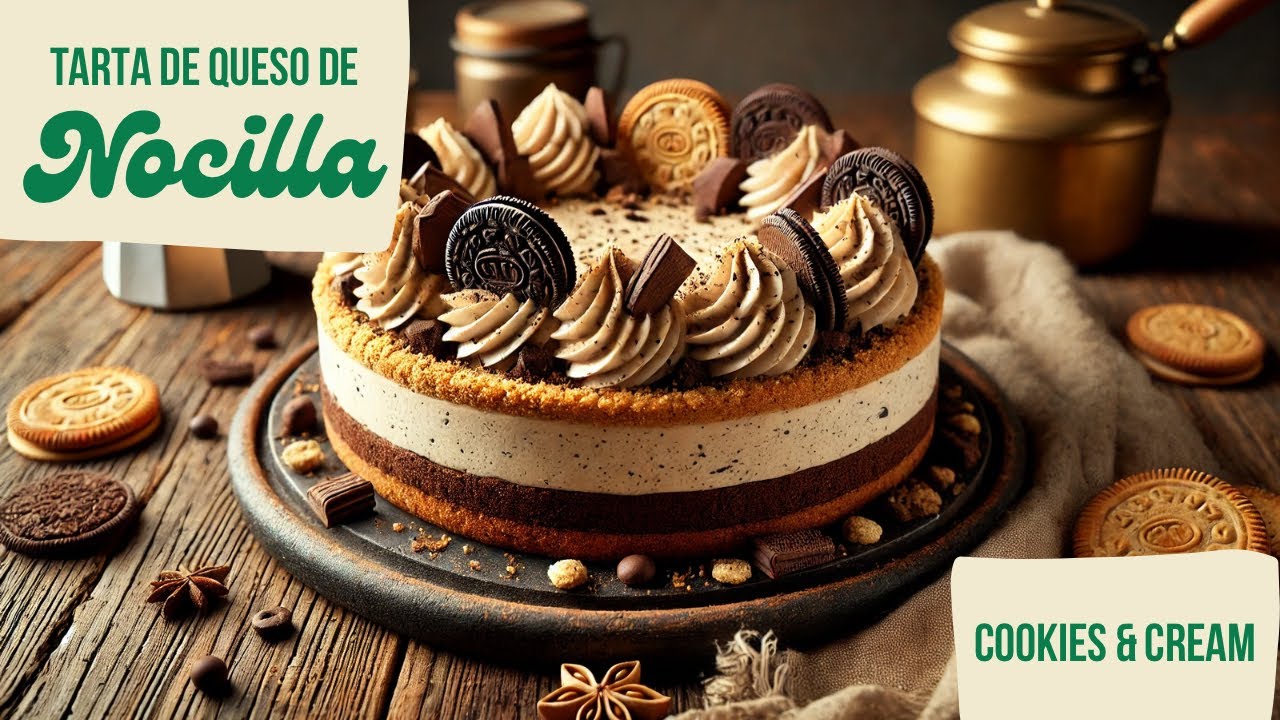 ¡Rápido, Cremoso y Explosivo! Tarta de Queso Nocilla Cookies & Cream en 5 Minutos 🍫🍪⚡