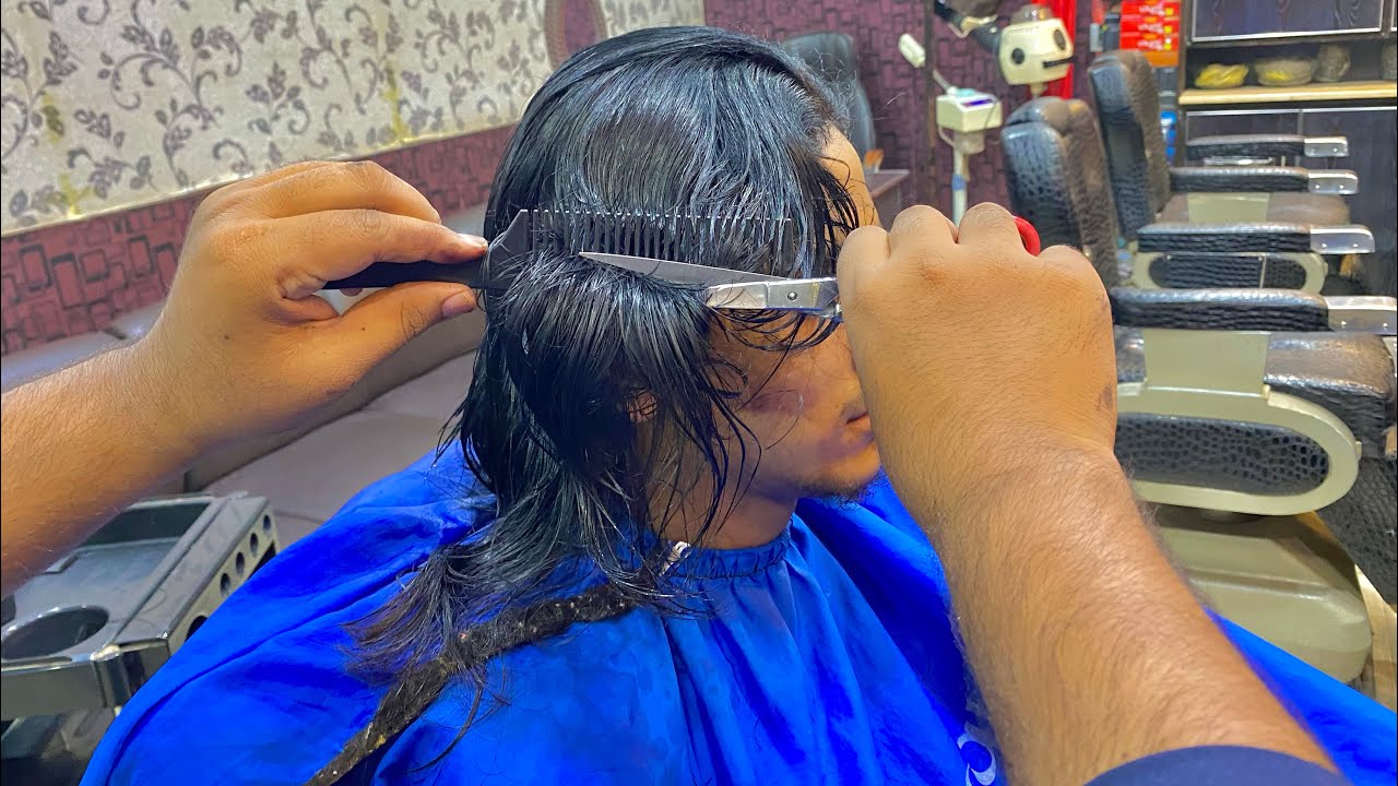 💈THE POMPADOUR MULLET HAIRCUT. BARBER TUTORIAL STYLISH HAIRCUT BARBERO SALOON✂️ ASMR BARBER#foryou