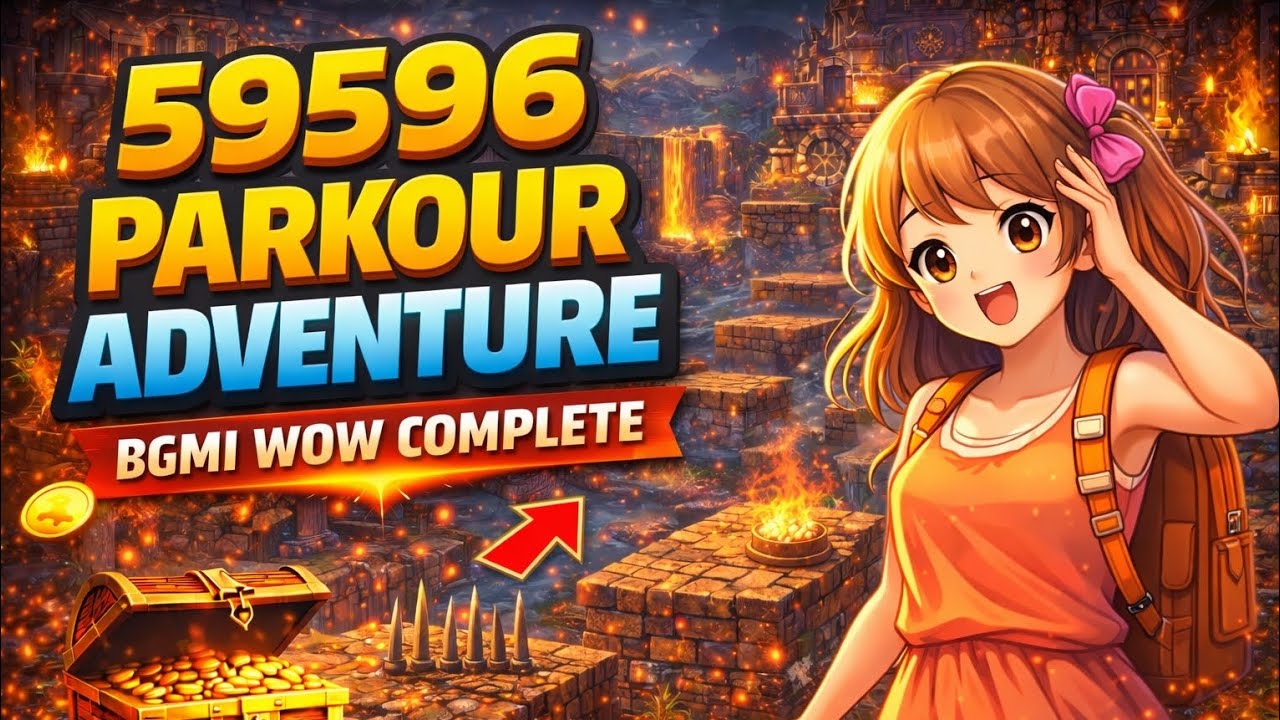 59596 PARKOUR Adventure 😱 | BGMI WOW Mode Complete | Treasure Map Challenge