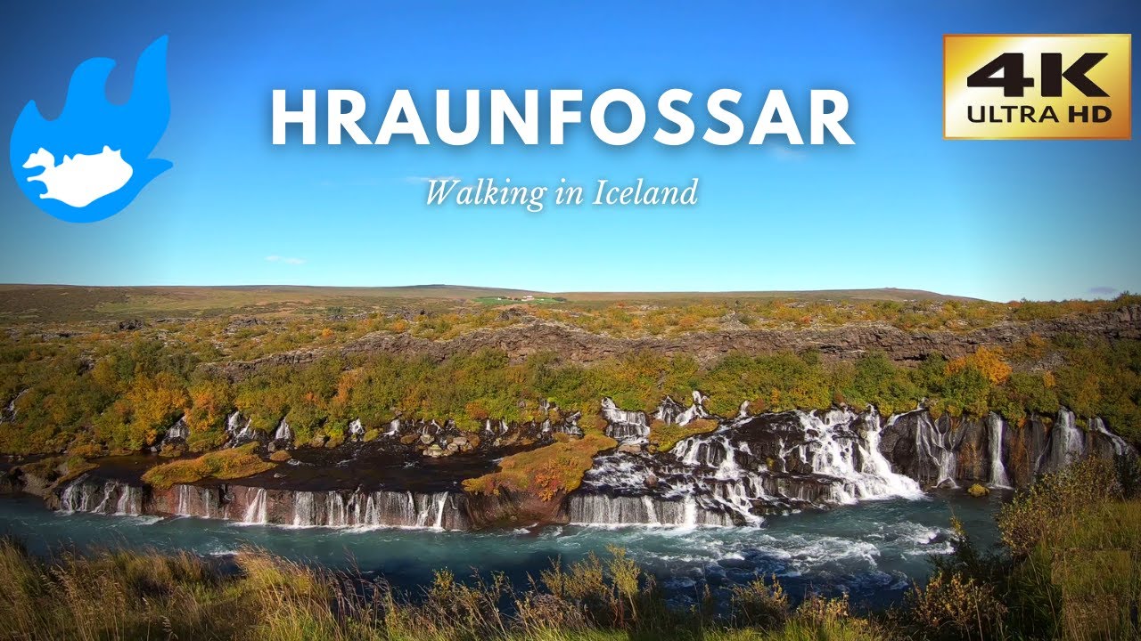Iceland Walking Tour - Hraunfossar [4K]