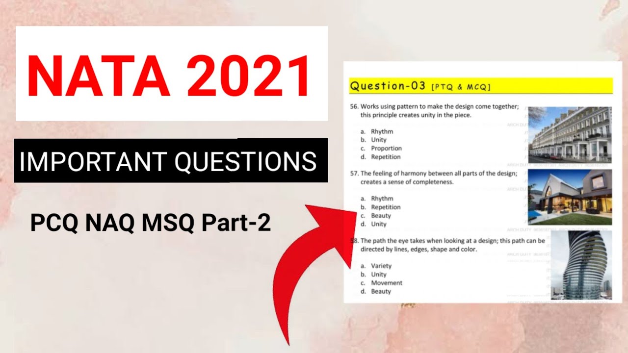 PCQ NAQ MSQ Part -2 |visual principle| Free test series for nata |Most Important questions for nata