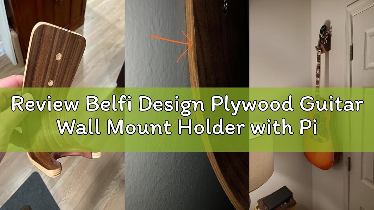 Review Belfi Design Plywood Guitar Wall Mount Holder with Pick Slot on top, Modern and Unique Design